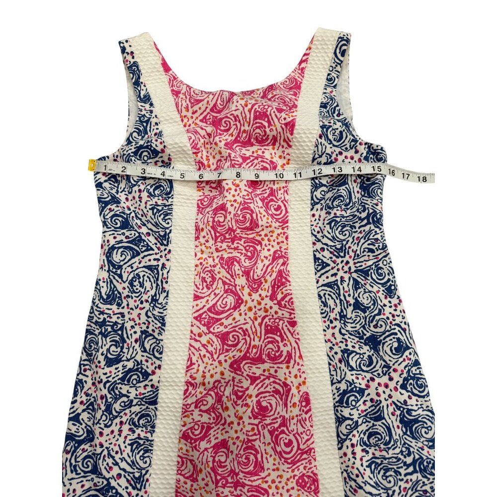 Lilly Pulitzer Delia Indigo Star Crush Shift Dress Size 4 Blue Pink White Cotton - Picture 6 of 9